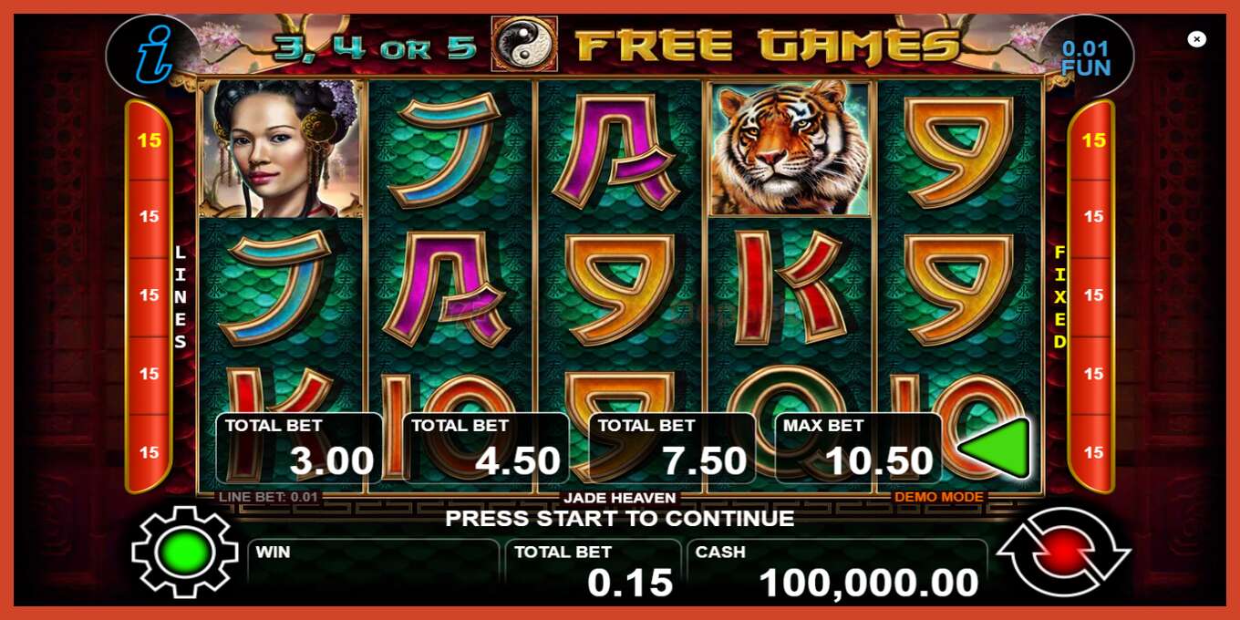 Slot screenshot: Jade Heaven no deposit, number - 1