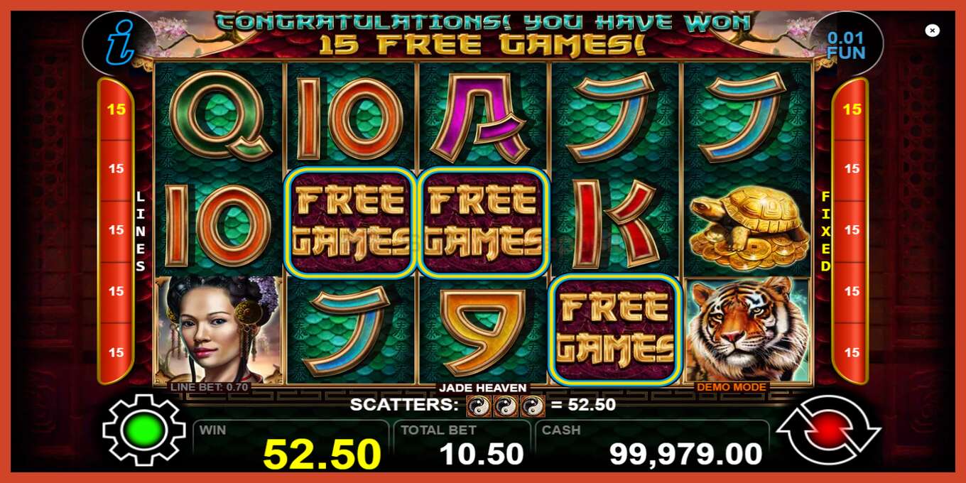 Slot screenshot: Jade Heaven no deposit, number - 3