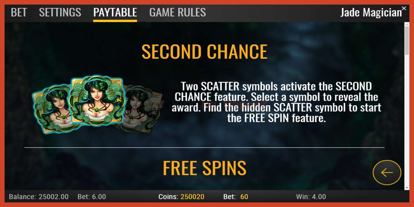 Slot screenshot: Jade Magician no deposit, number - 5