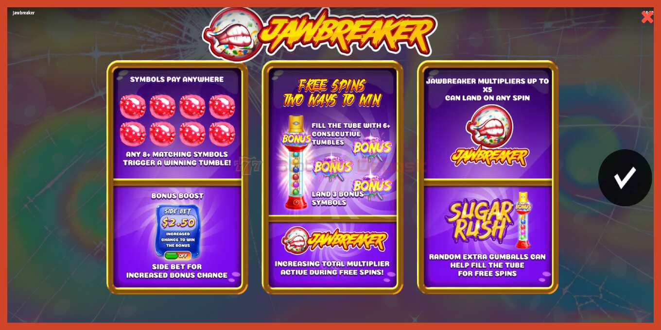 Captura de pantalla de la ranura: Jawbreaker sin deposito, número - 1