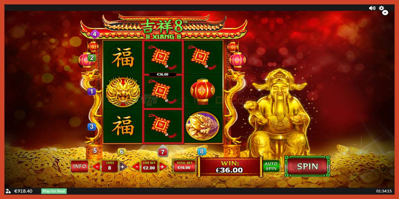 Slot screenshot: Ji Xiang 8 no deposit, number - 3