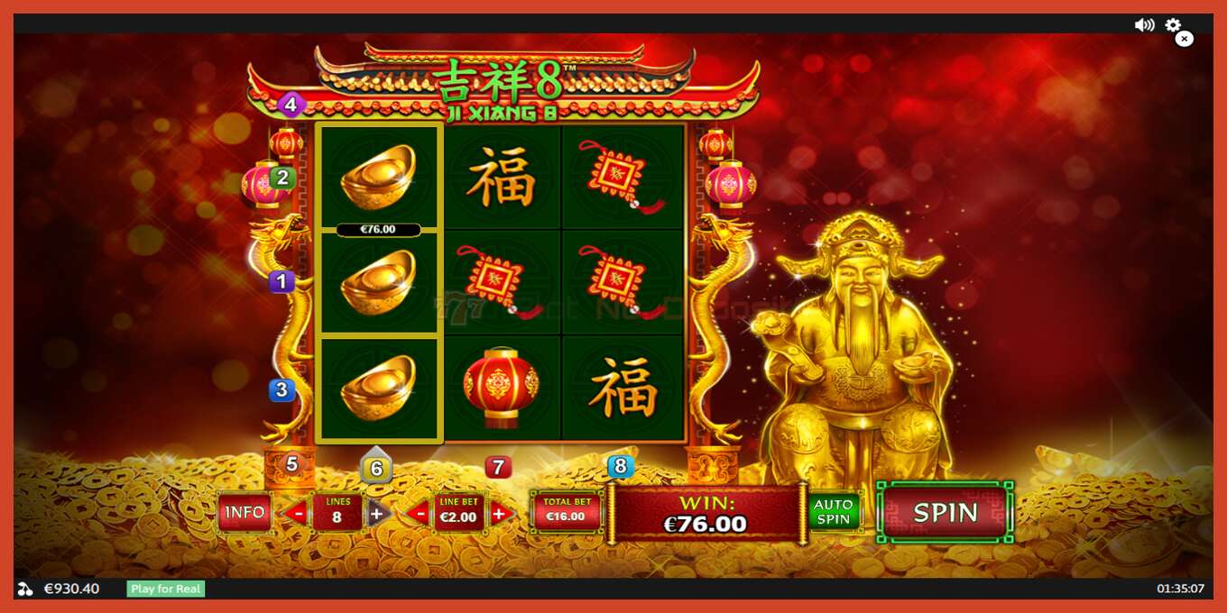 Slot screenshot: Ji Xiang 8 no deposit, number - 4