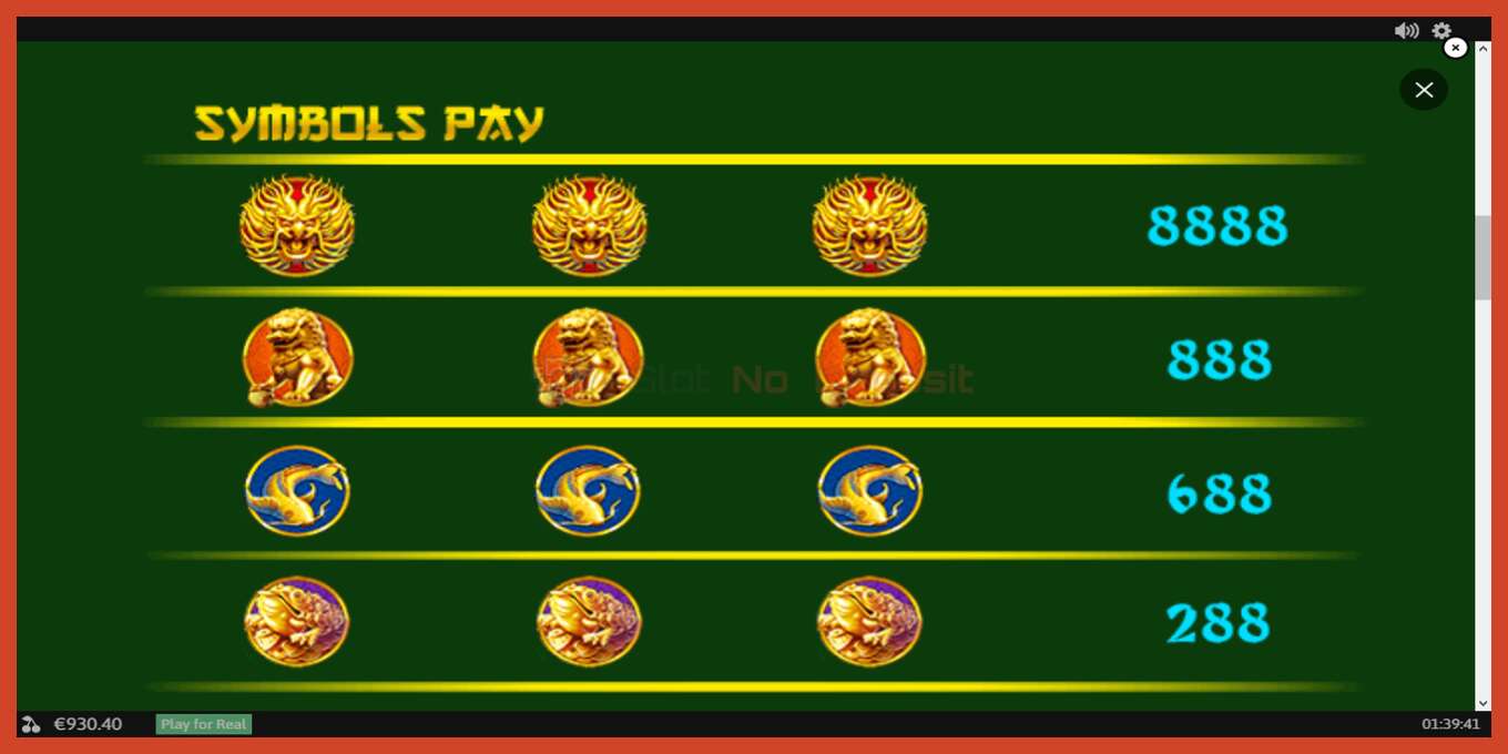 Slot screenshot: Ji Xiang 8 no deposit, number - 6