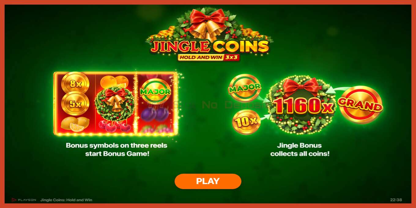 Slotin kuvakaappaus: Jingle Coins ei talletusta, määrä - 1