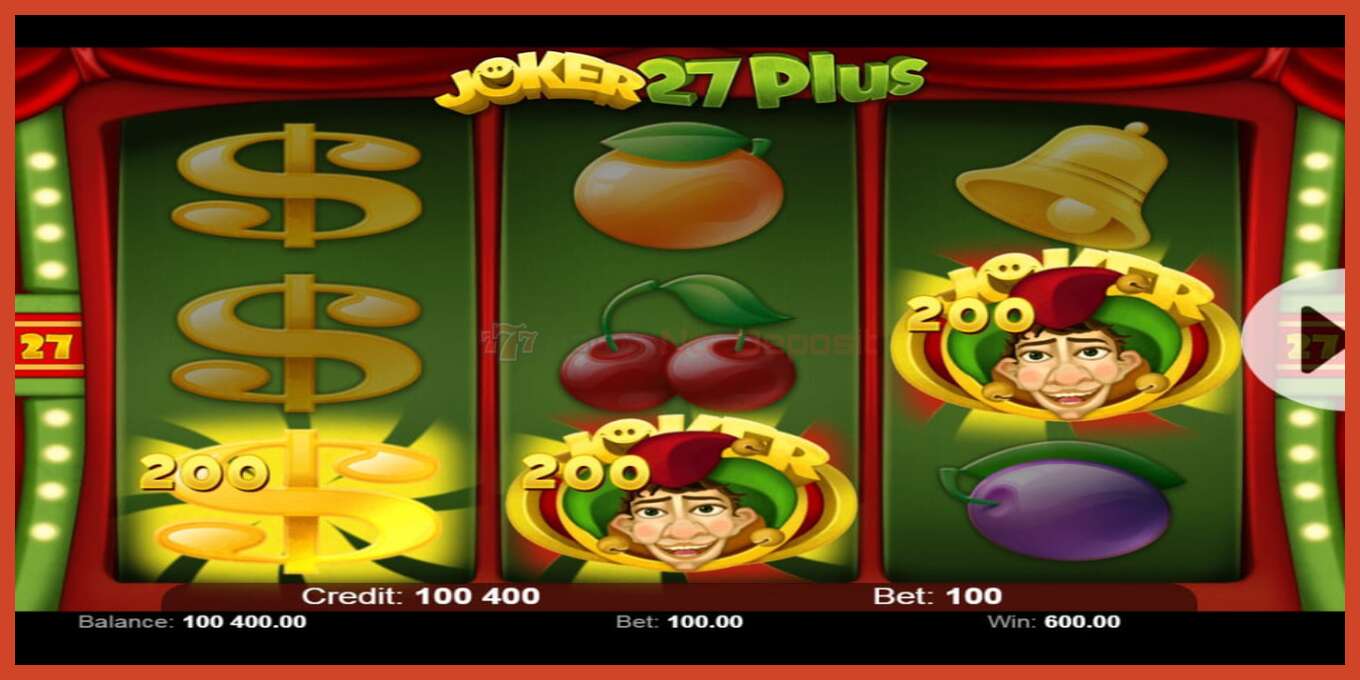 Slot screenshot: Joker 27 Plus no deposit, number - 1