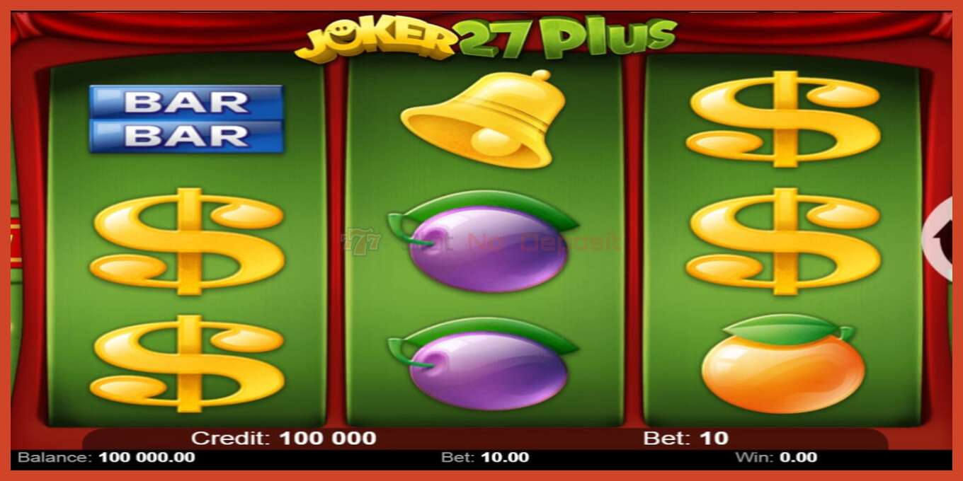 Slot screenshot: Joker 27 Plus no deposit, number - 2