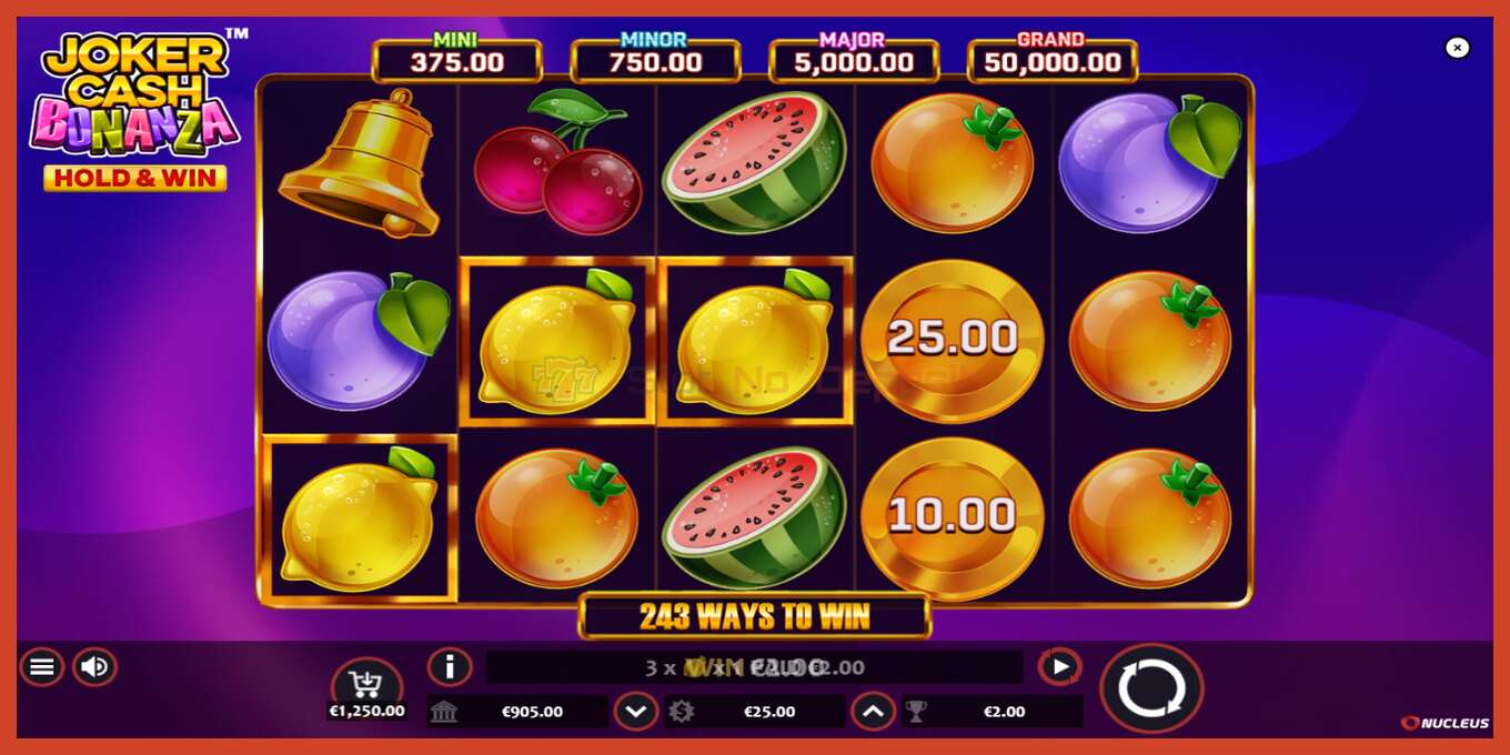 Pamja e ekranit të slotit: Joker Cash Bonanza - Hold & Win pa depozitë, numri - 3