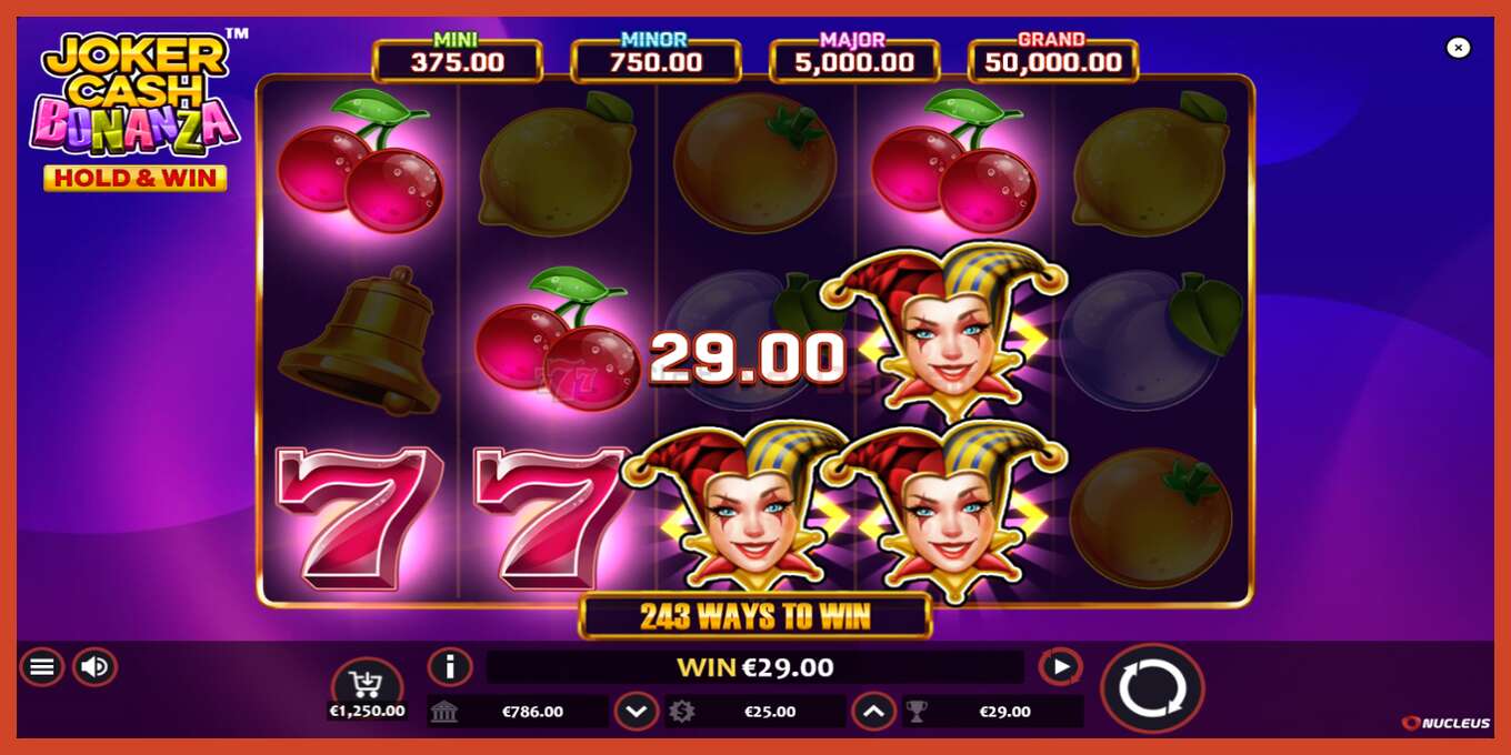 Pamja e ekranit të slotit: Joker Cash Bonanza - Hold & Win pa depozitë, numri - 4