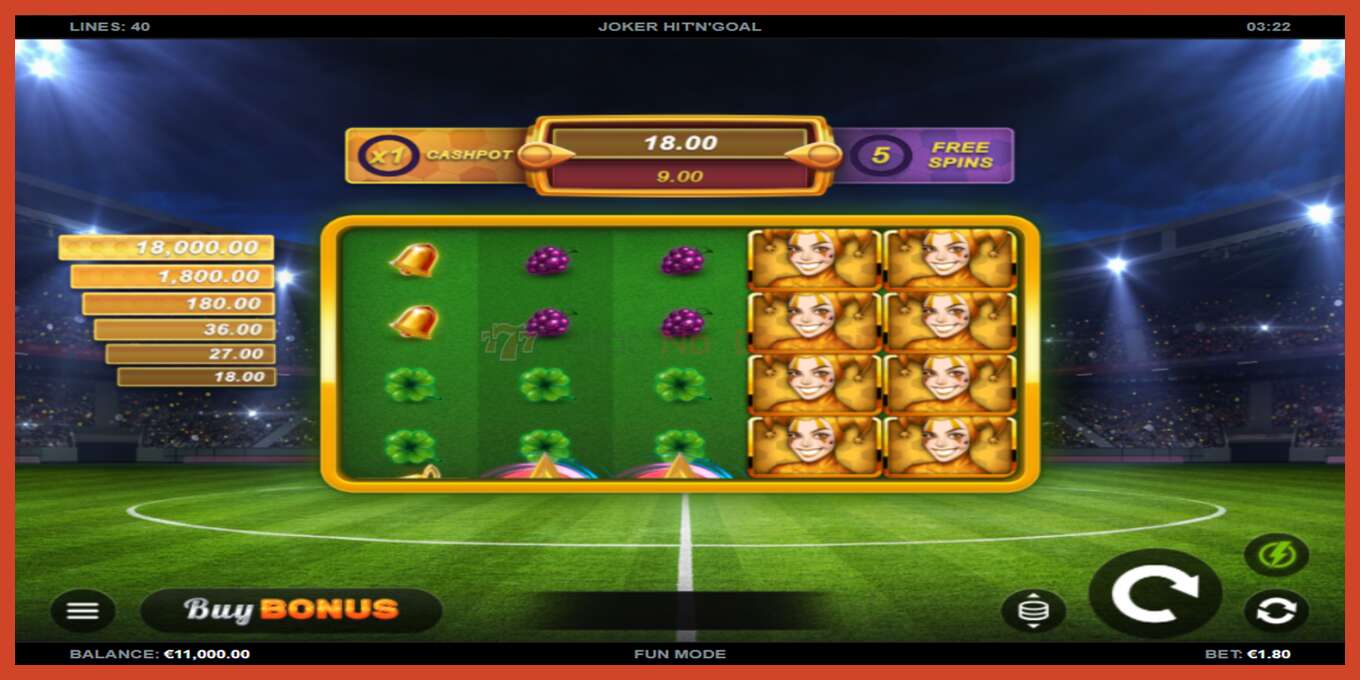 Slot screenshot: Joker HitnGoal no deposit, number - 2