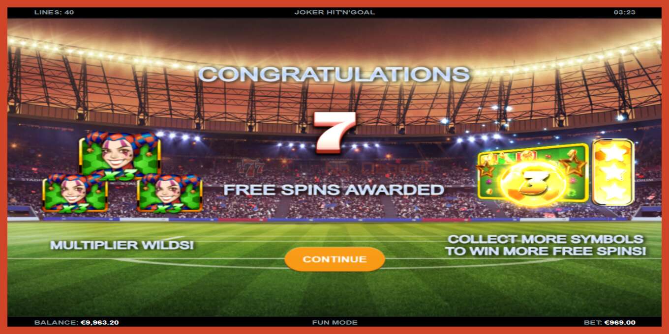 Slot screenshot: Joker HitnGoal no deposit, number - 5