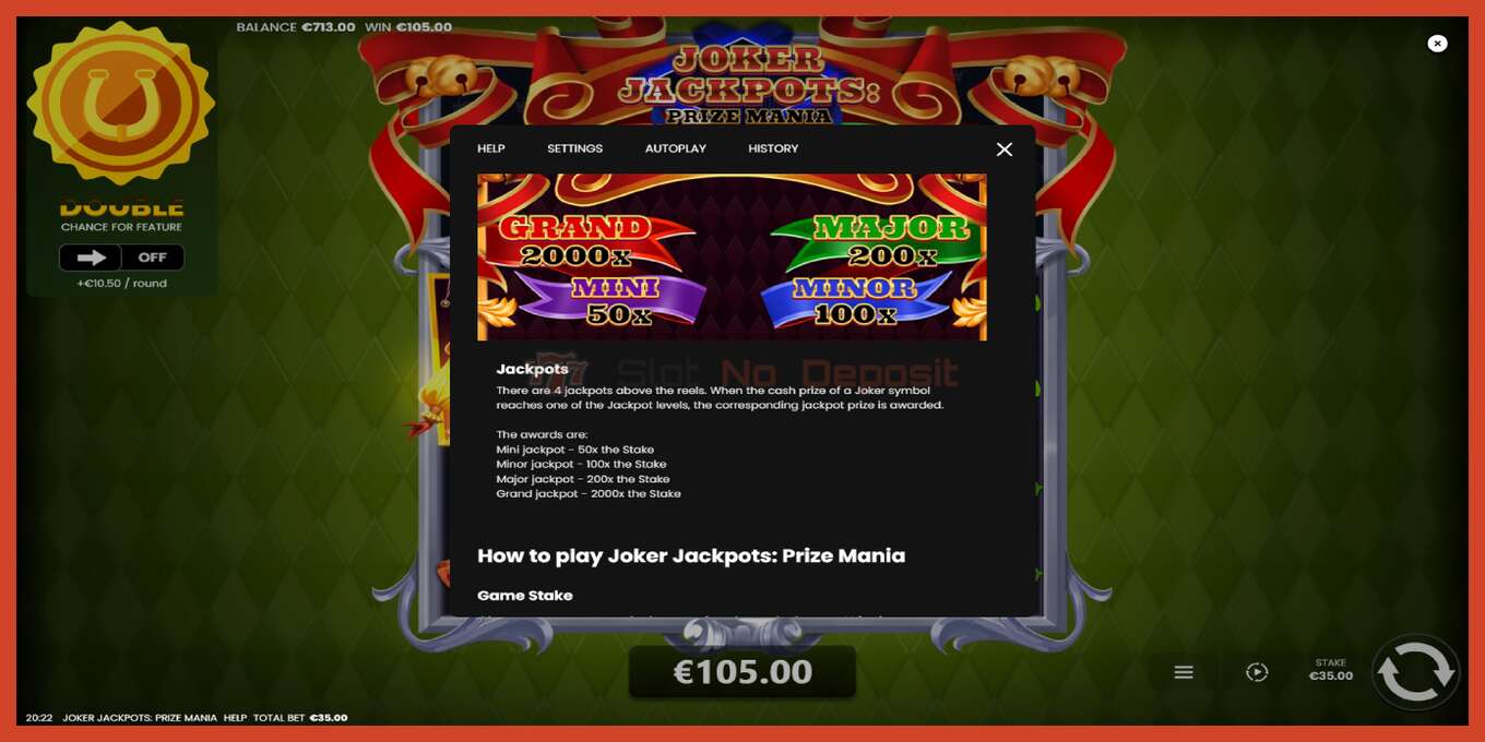 ສະລັອດຕິງ screenshot: Joker Jackpots: Prize Mania ບໍ່ມີເງິນຝາກ, ເລກ - 7