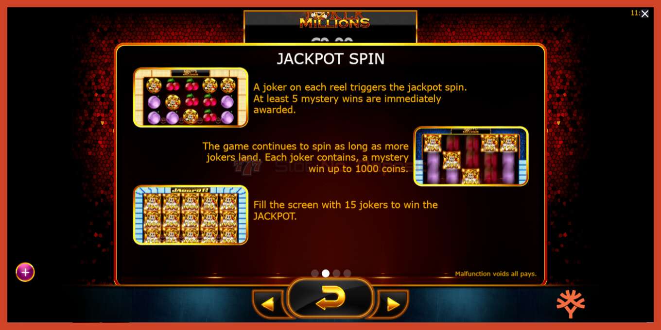 Slot screenshot: Joker Millions bez depozita, broj - 6