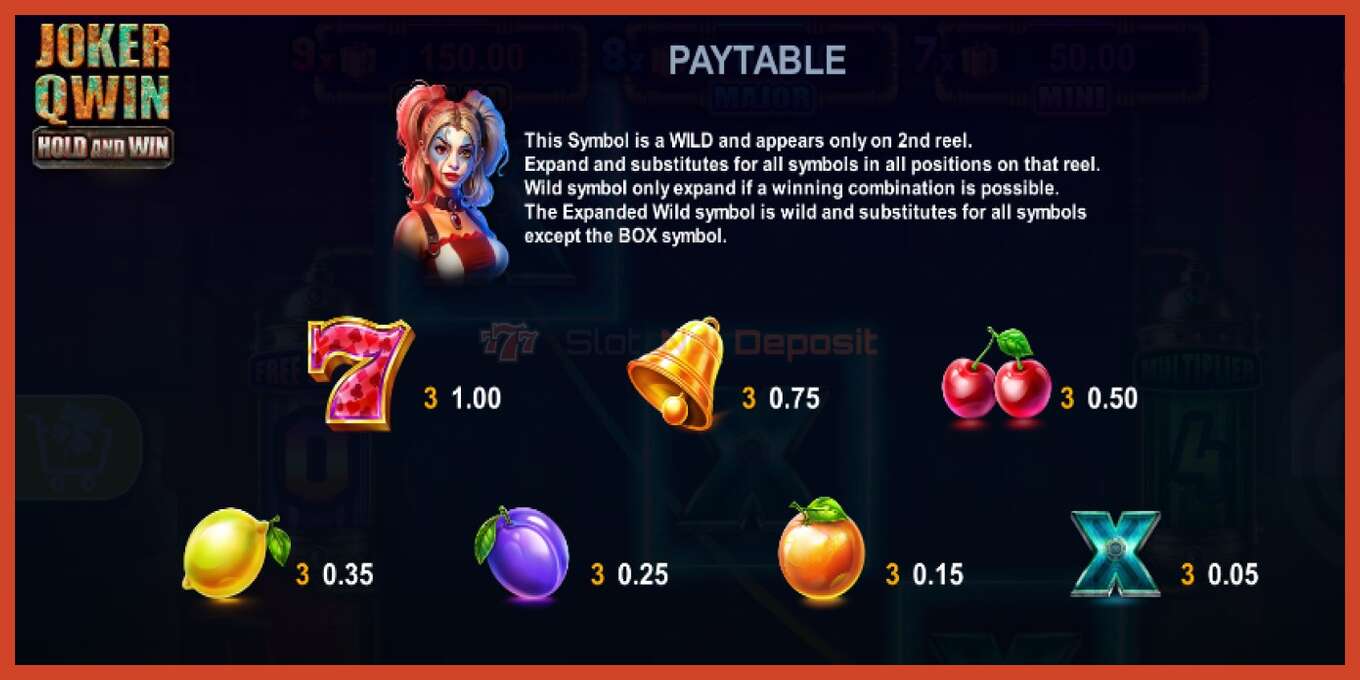 Slot screenshot: Joker Qwin - Hold and Win no deposit, number - 5