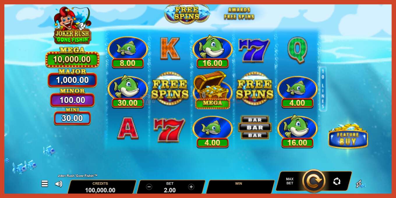 Slot screenshot: Joker Rush Gone Fishin no deposit, number - 1