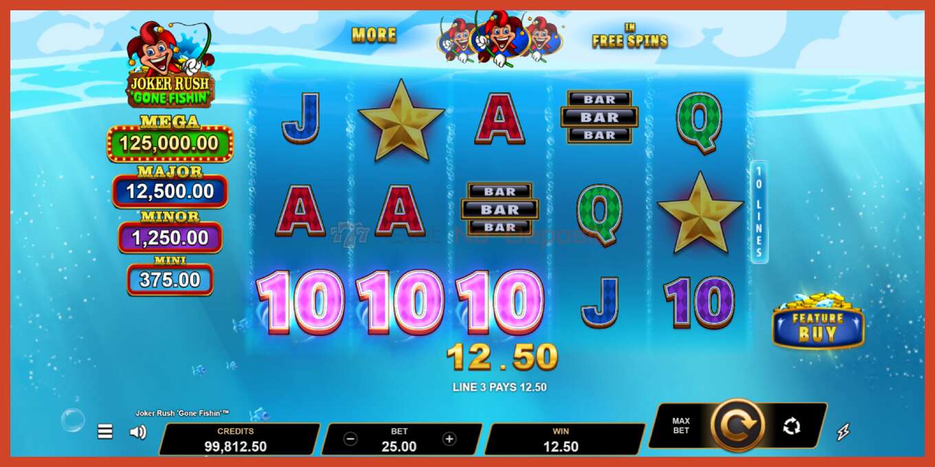 Slot screenshot: Joker Rush Gone Fishin no deposit, number - 2