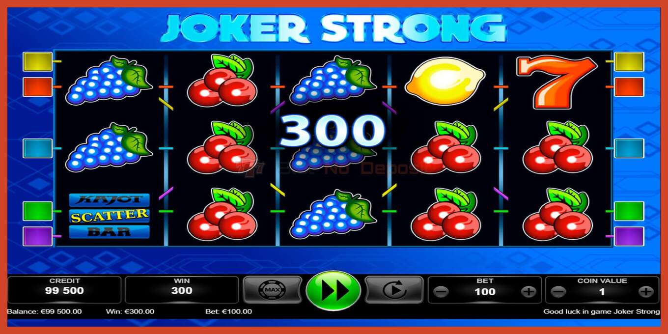 Slot screenshot: Joker Strong no deposit, number - 1