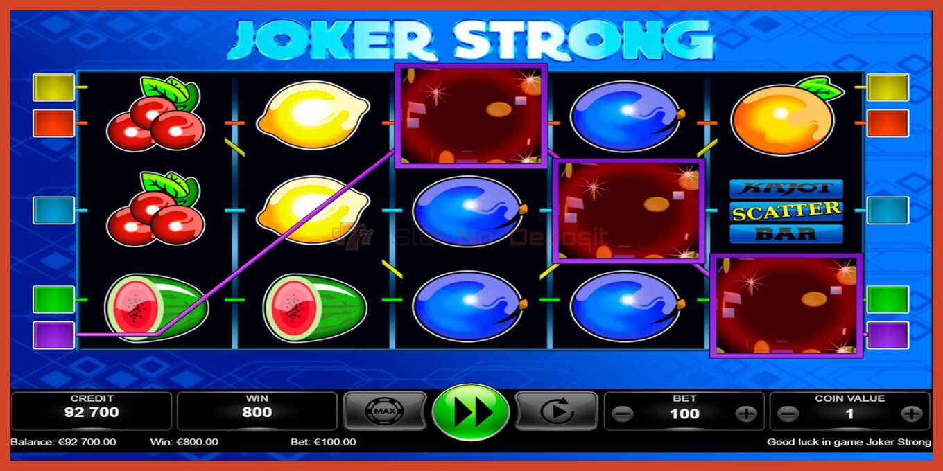 Slot screenshot: Joker Strong no deposit, number - 2