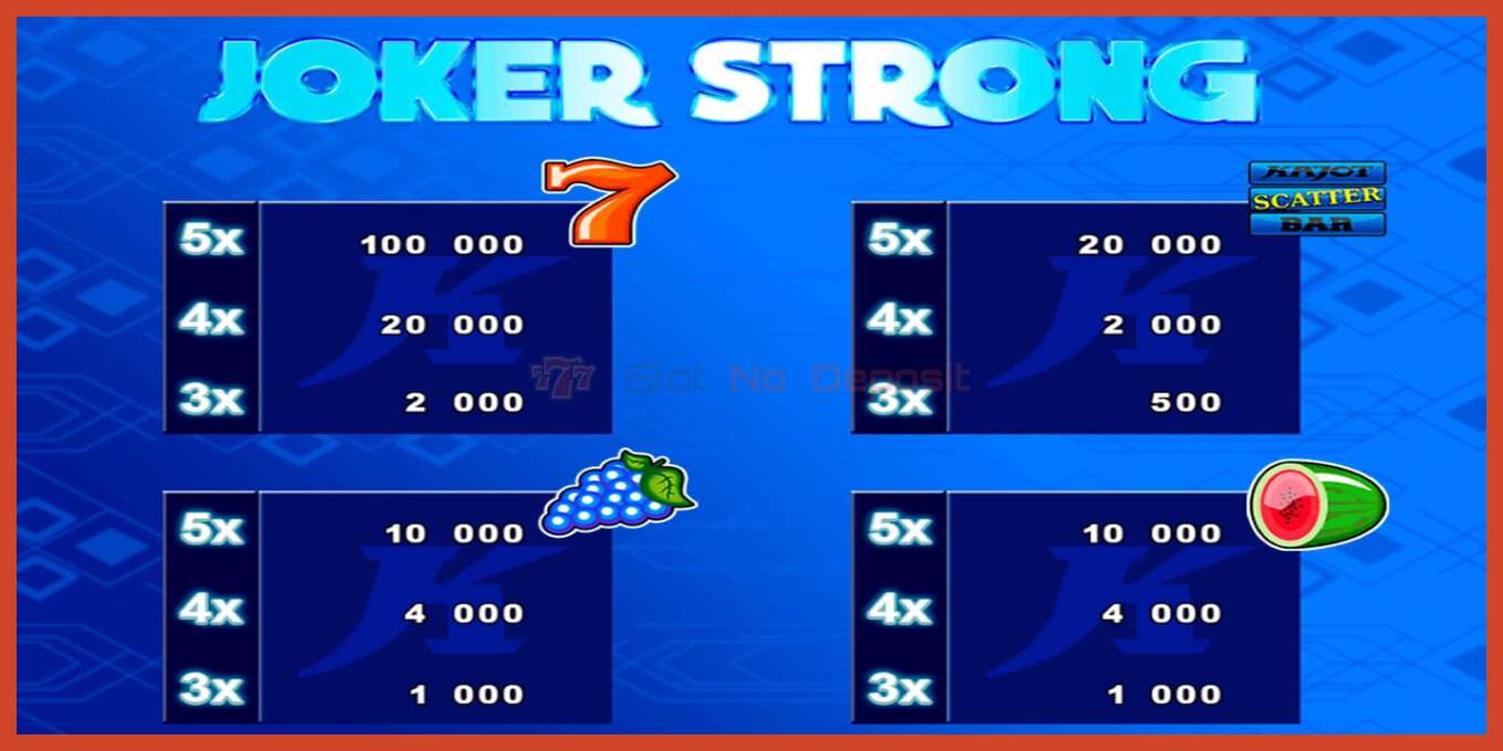 Slot screenshot: Joker Strong no deposit, number - 3