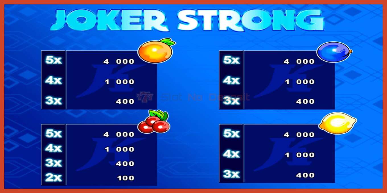 Slot-Screenshot: Joker Strong keine anzahlung, nummer - 4