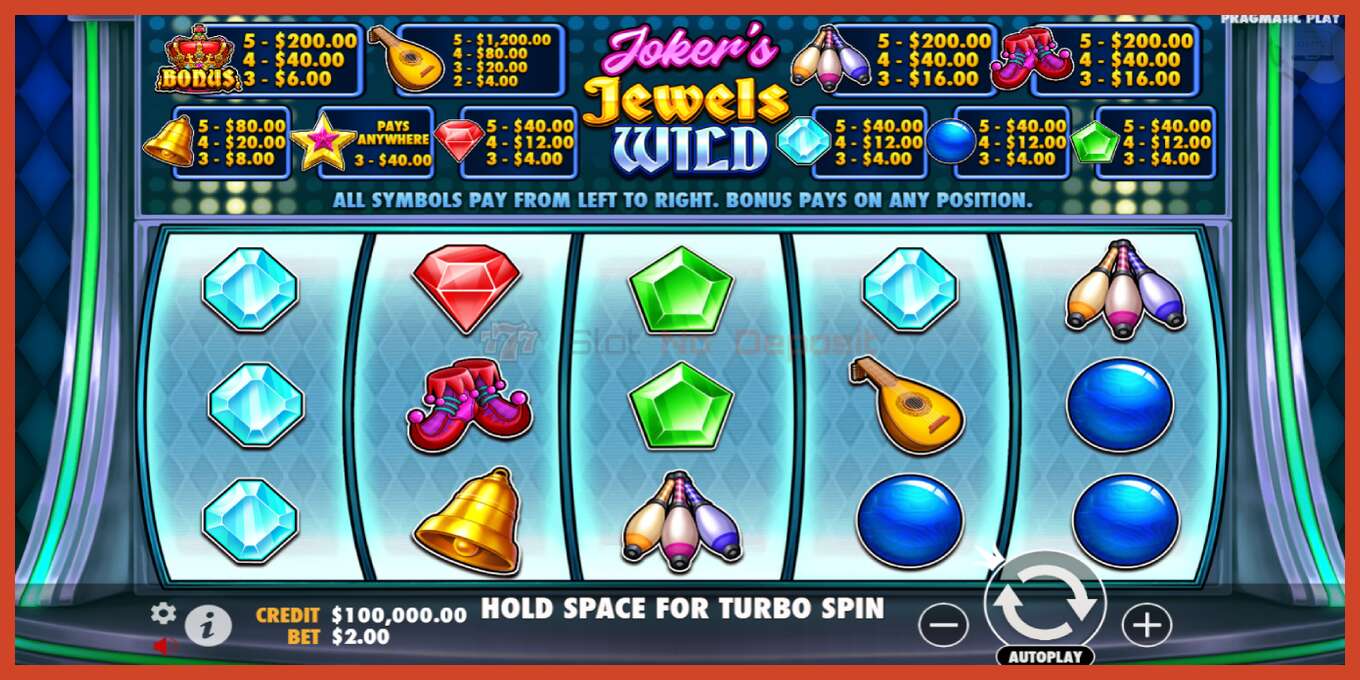 Slot skrinshoti: Jokers Jewels Wild depozit yoq, raqam - 1