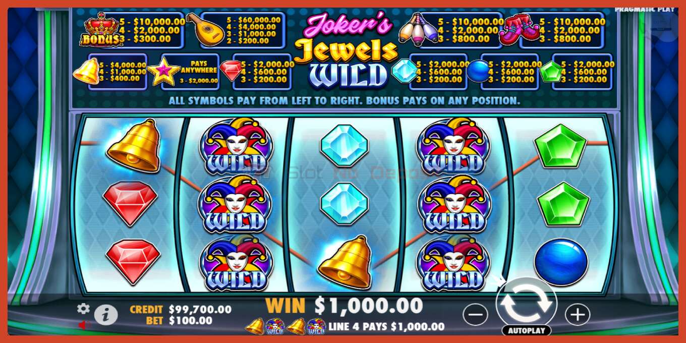 Slot skrinshoti: Jokers Jewels Wild depozit yoq, raqam - 3