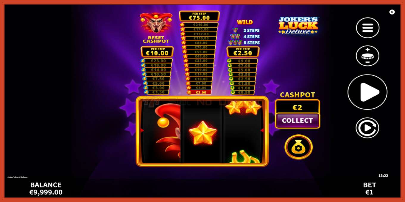 Slot skærmbillede: Jokers Luck Deluxe intet depositum, antal - 3