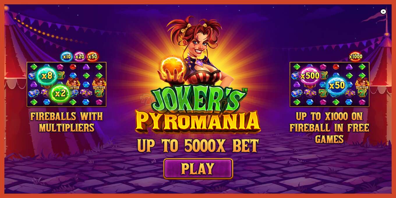 Slot ekran görüntüsü: Jokers Pyromania depozit yoxdur, nömrə - 1