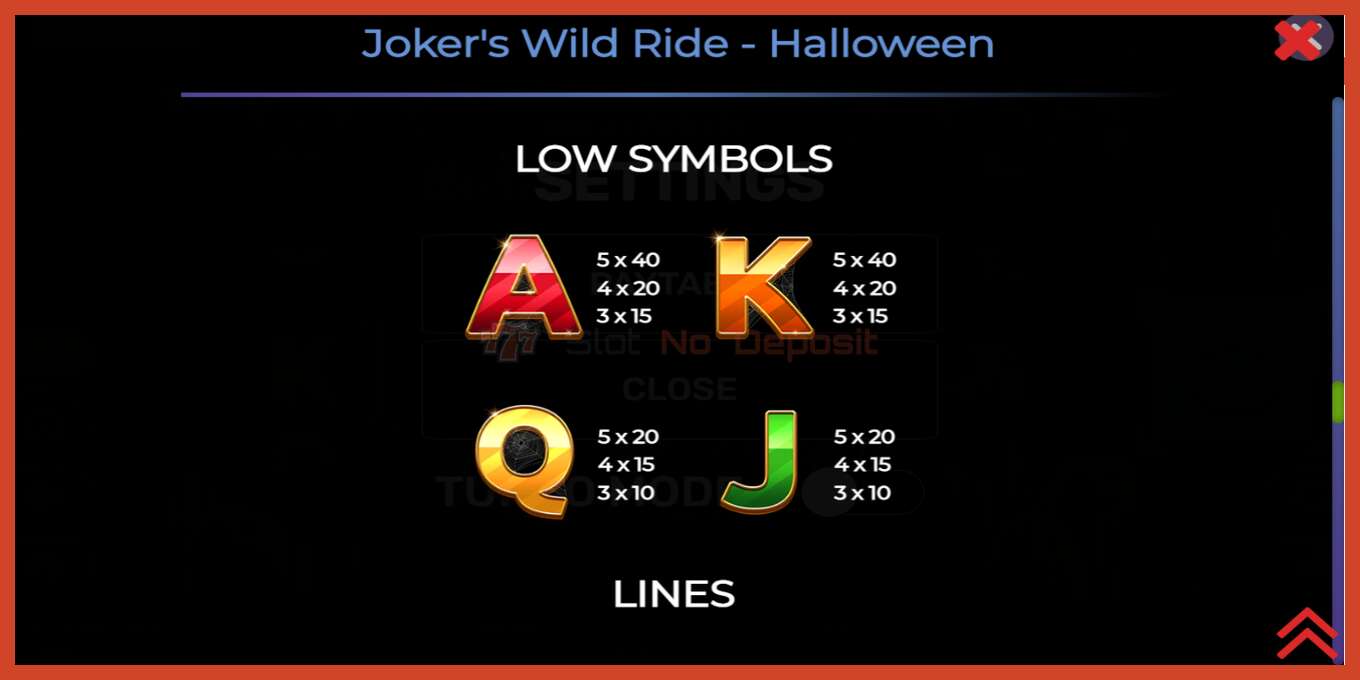 Captură de ecran pentru slot: Jokers Wild Ride Halloween fara depozit, număr - 6