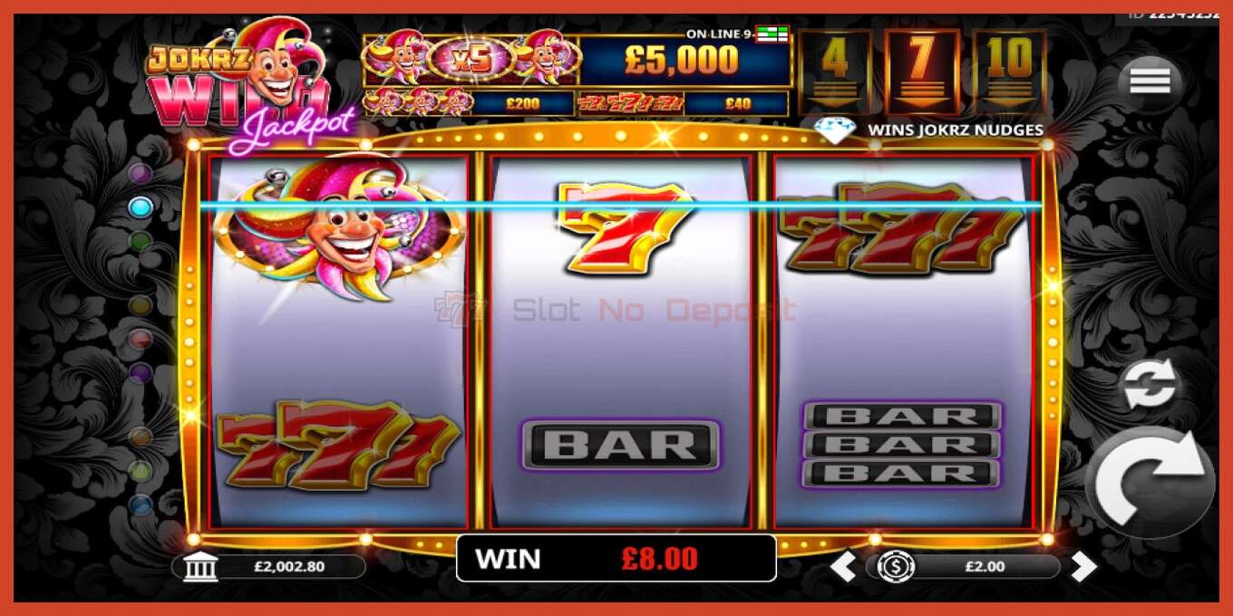 Pesa ekraanipilt: Jokrz Wild Jackpot deposiiti pole, number - 3