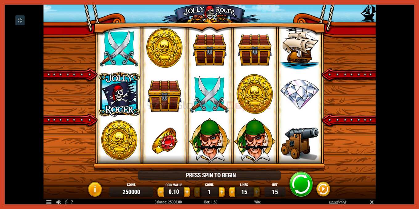 Tangkapan skrin slot: Jolly Roger tiada deposit, nombor - 2