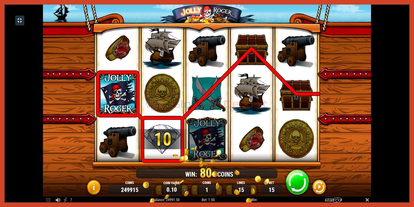 Slot screenshot: Jolly Roger no deposit, number - 8