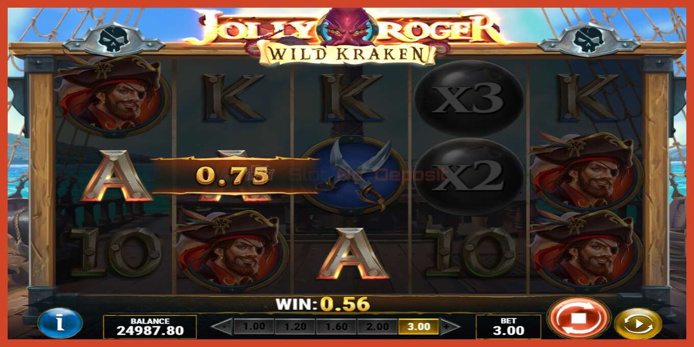 Slot screenshot: Jolly Roger Wild Kraken no deposit, number - 2