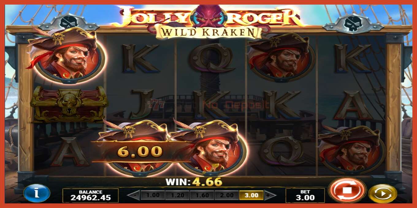 Slot screenshot: Jolly Roger Wild Kraken no deposit, number - 4