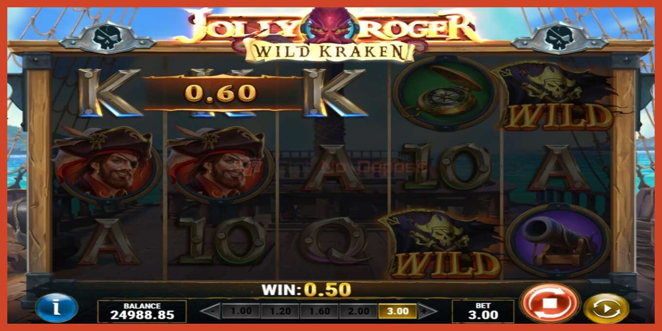 Slot screenshot: Jolly Roger Wild Kraken no deposit, number - 5