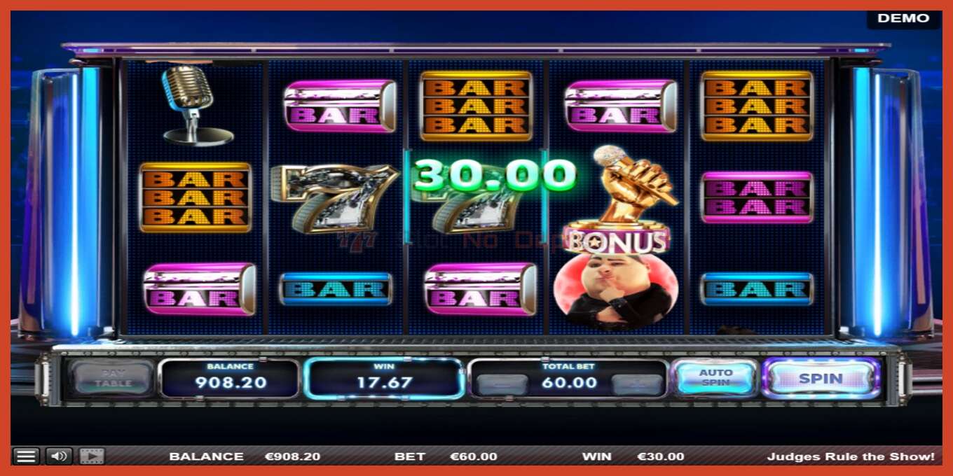 Slot screenshot: Judges Rule the Show no deposit, number - 3