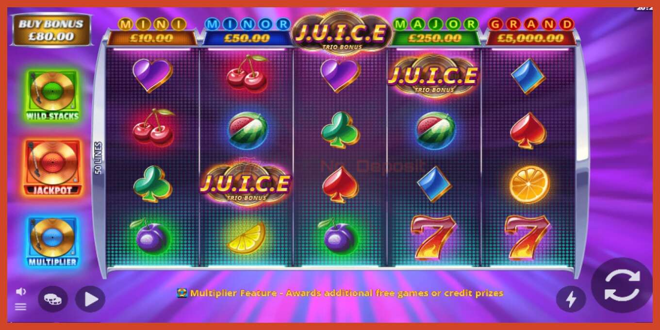 Slot screenshot: J.U.I.C.E. Trio Bonus bez depozita, broj - 1