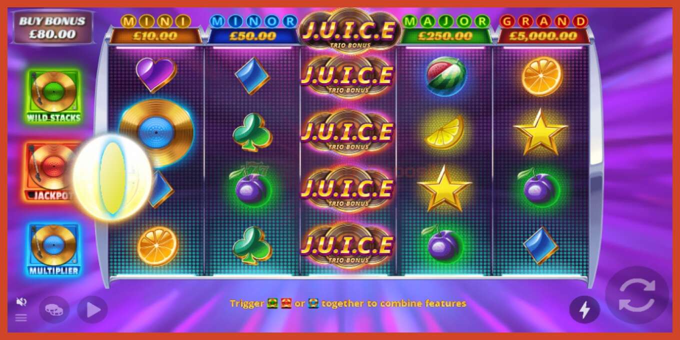 Slot screenshot: J.U.I.C.E. Trio Bonus bez depozita, broj - 3