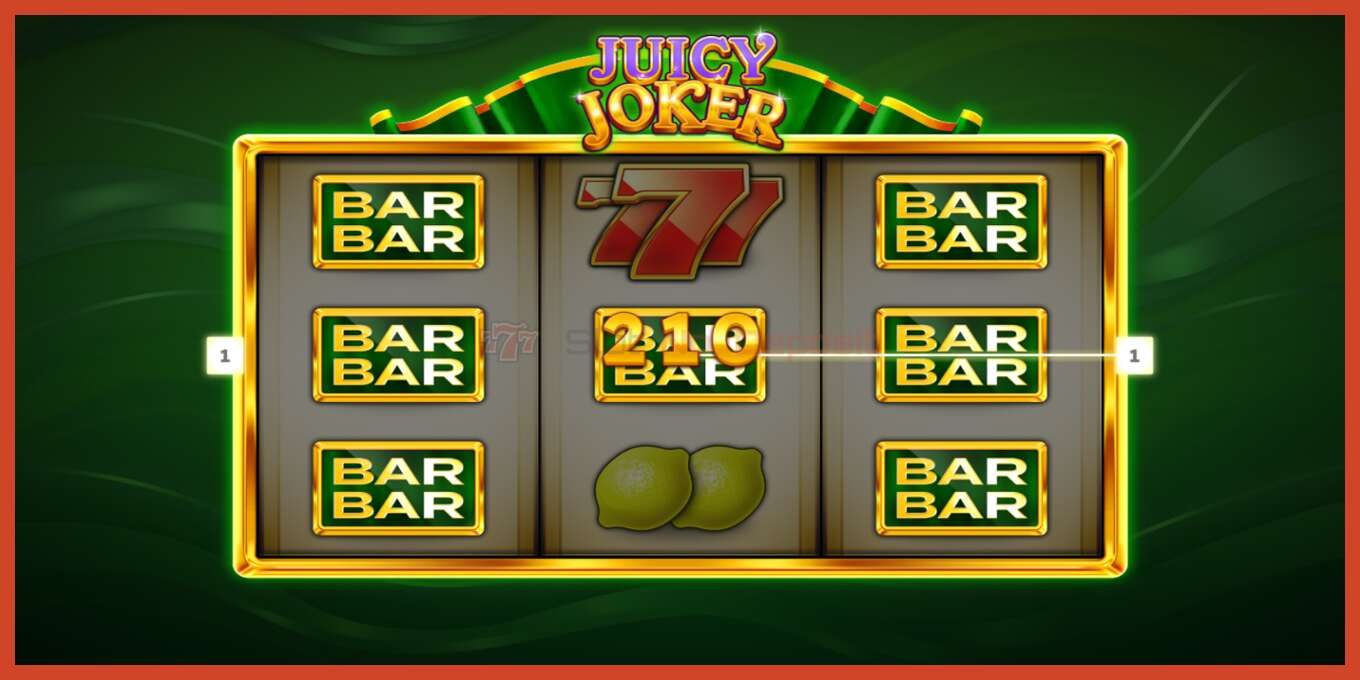 ສະລັອດຕິງ screenshot: Juicy Joker ບໍ່ມີເງິນຝາກ, ເລກ - 2