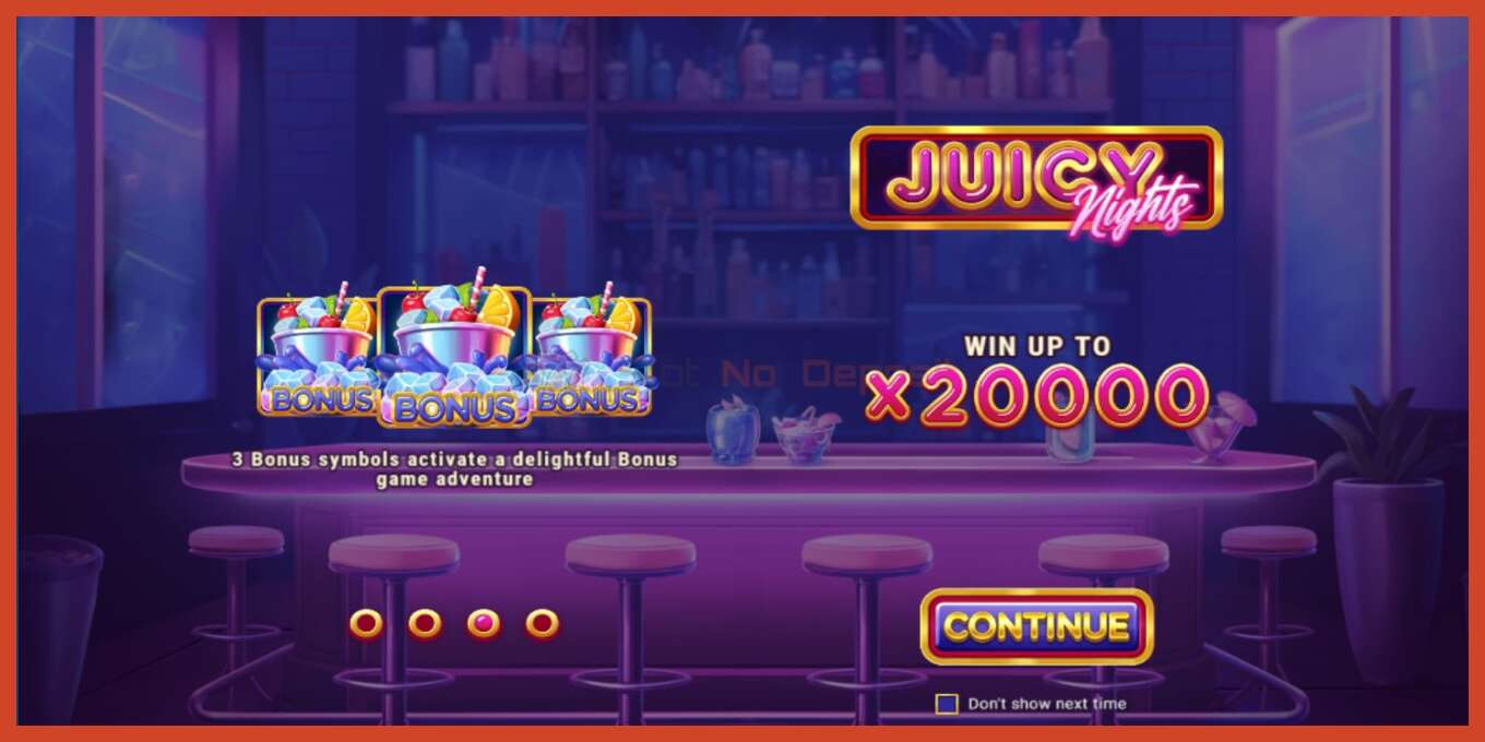 Slot screenshot: Juicy Nights bez depozita, broj - 1