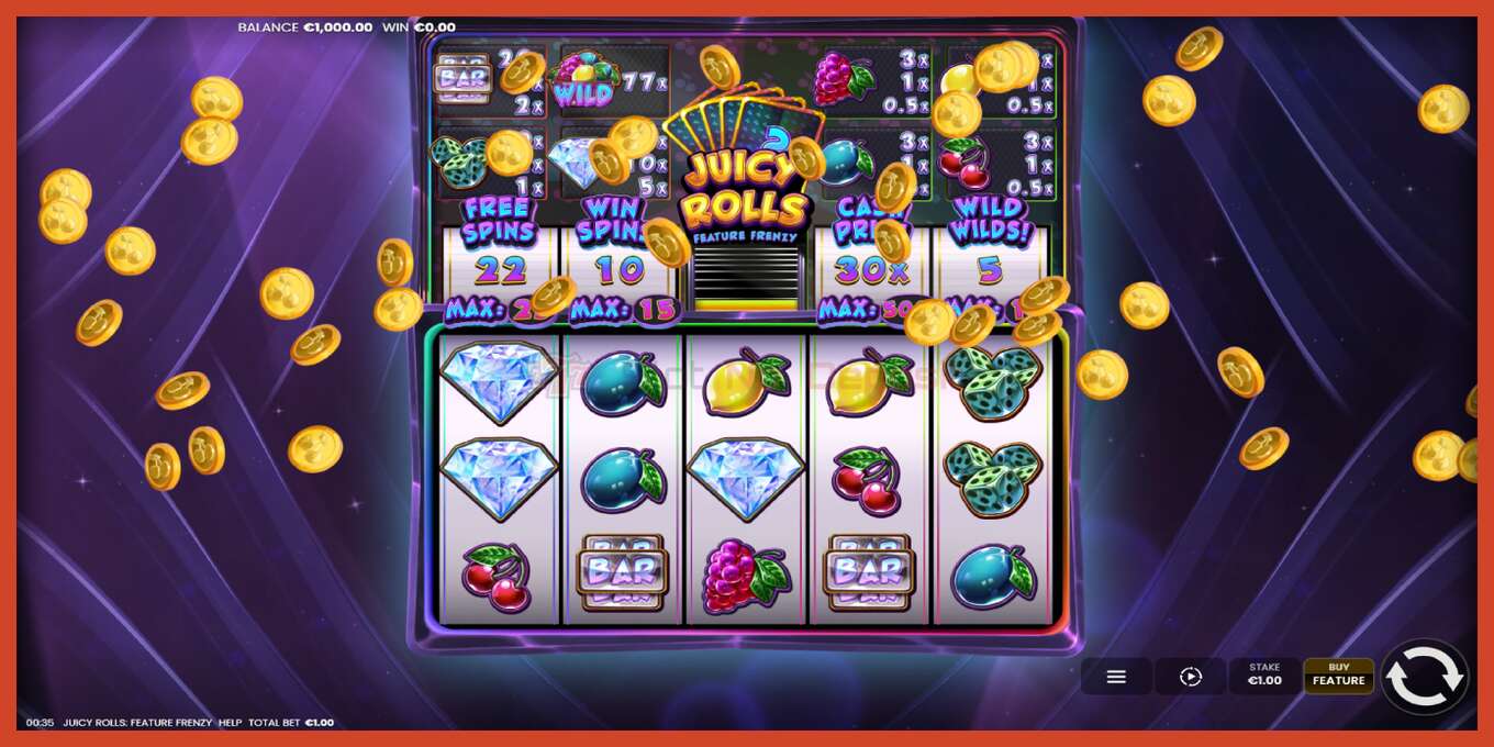 Slot screenshot: Juicy Rolls: Feature Frenzy no deposit, number - 2