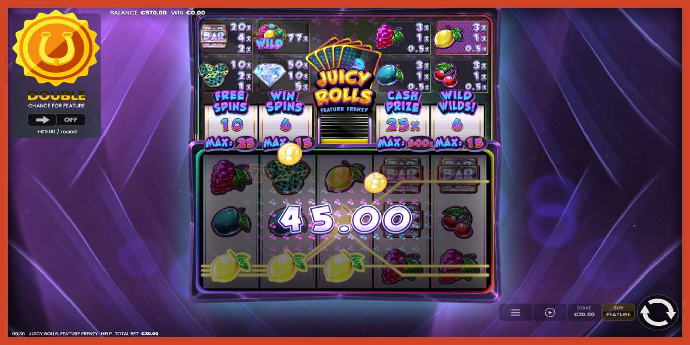 Slot screenshot: Juicy Rolls: Feature Frenzy no deposit, number - 3