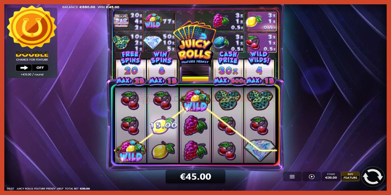 Slot screenshot: Juicy Rolls: Feature Frenzy no deposit, number - 4