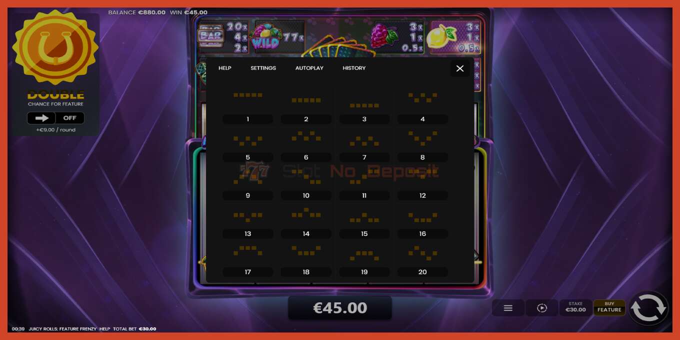 Slot screenshot: Juicy Rolls: Feature Frenzy no deposit, number - 7