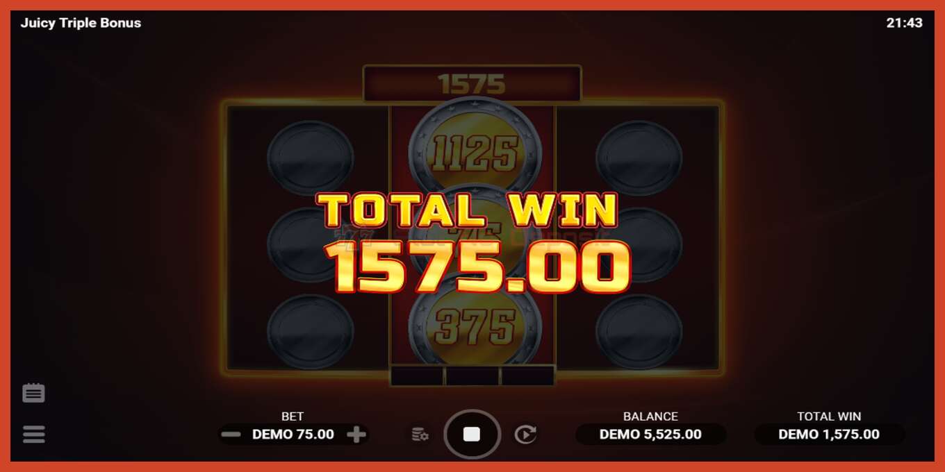 Slota ekrānuzņēmums: Juicy Triple Bonus nav depozīta, numuru - 4