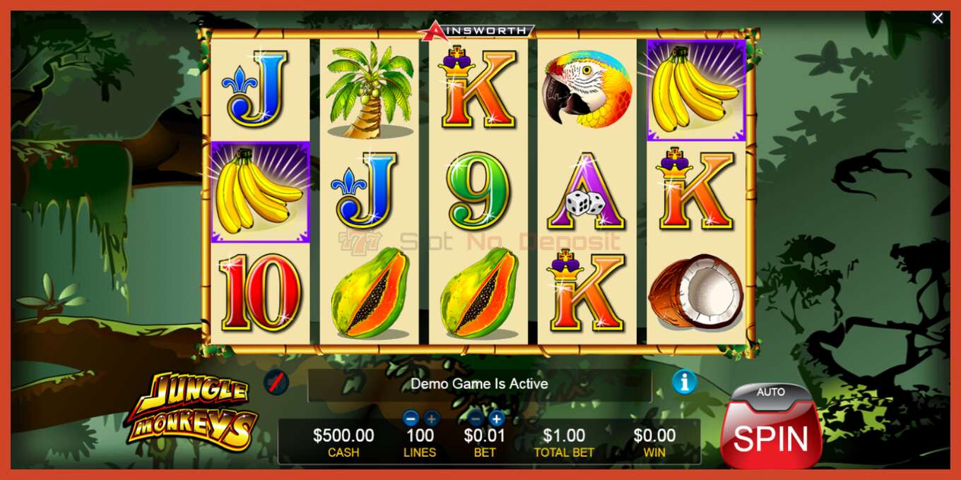 Slot screenshot: Jungle Monkeys no deposit, number - 1