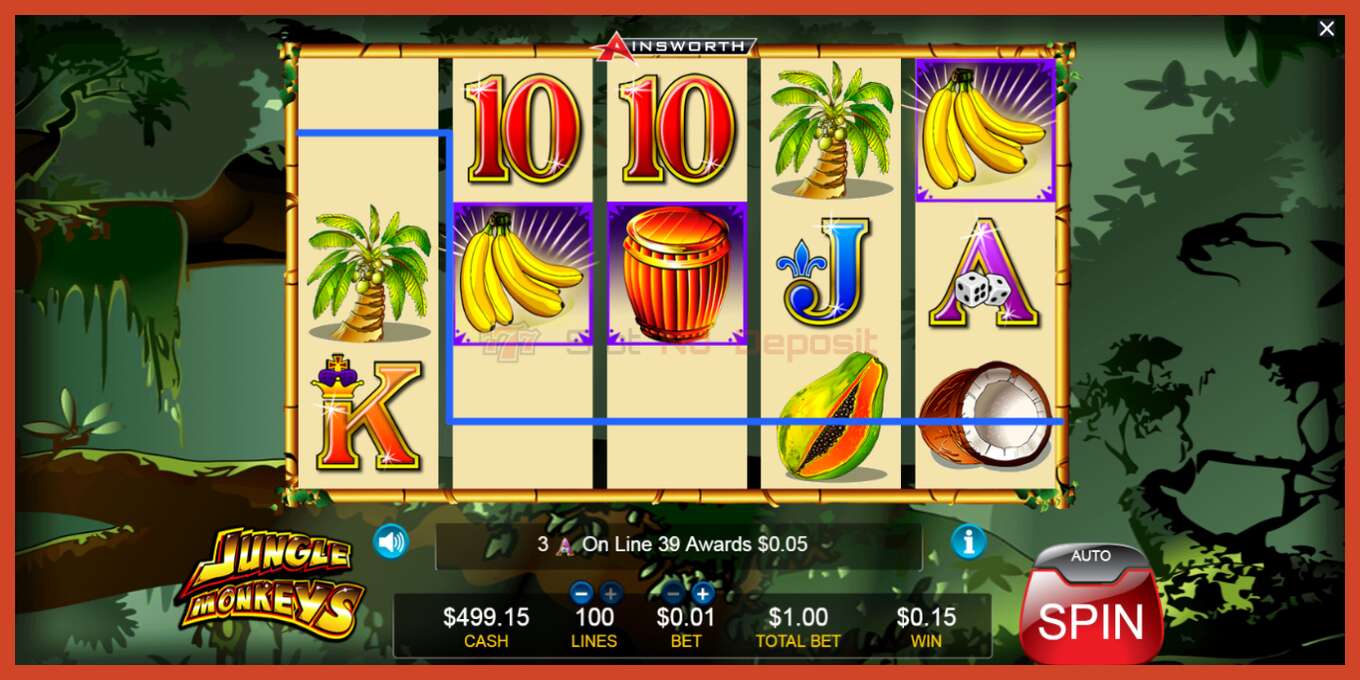 Slot screenshot: Jungle Monkeys no deposit, number - 2