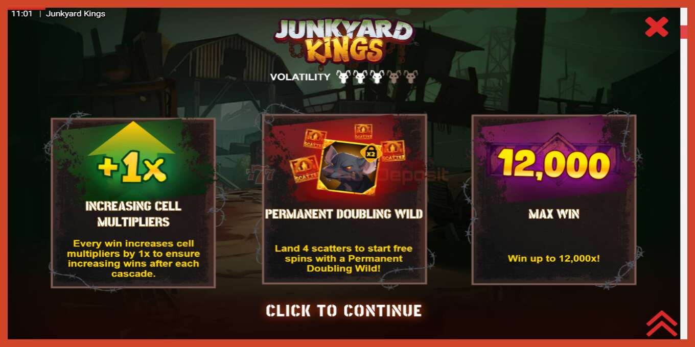 Slot screenshot: Junkyard Kings no deposit, number - 1