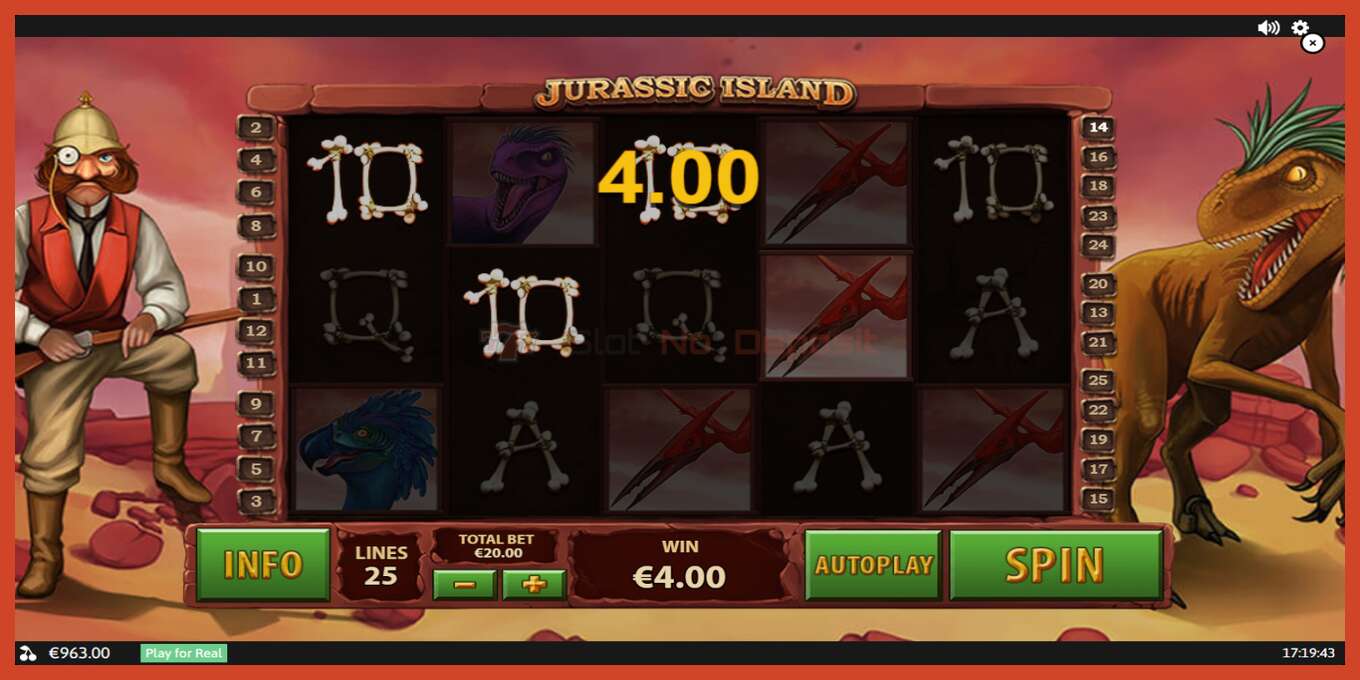 Slot screenshot: Jurassic Island no deposit, number - 3