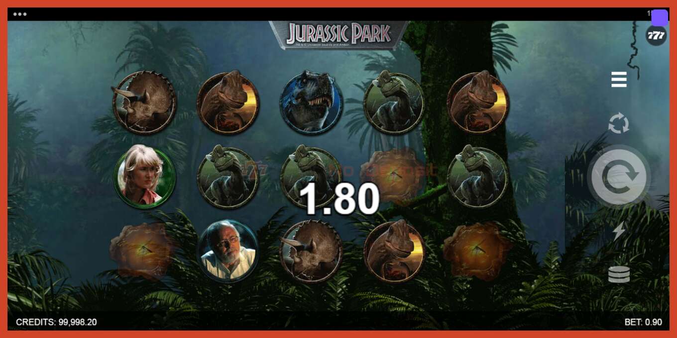 Slot screenshot: Jurassic Park no deposit, number - 3