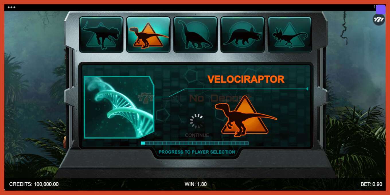 Slot screenshot: Jurassic Park no deposit, number - 4